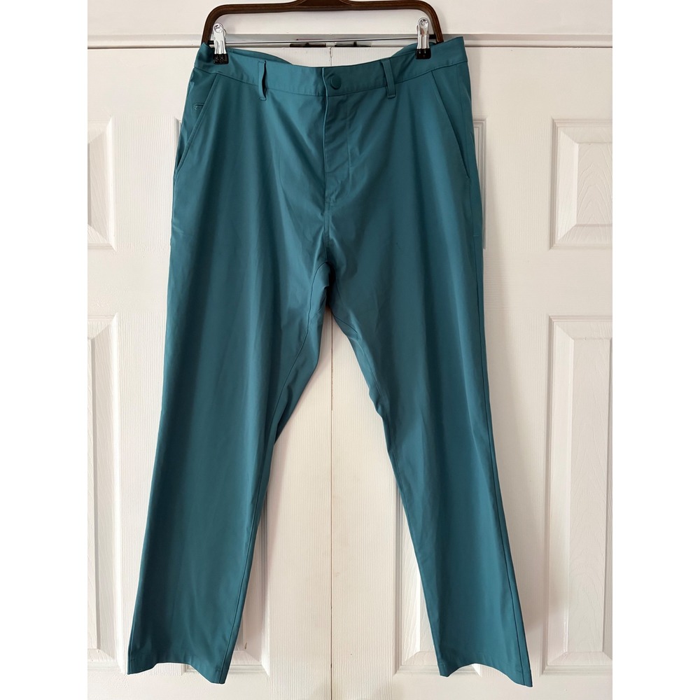 Rhone Commuter Pants Mens 36 Teal Blue Green Performance Trousers 100036 SU21